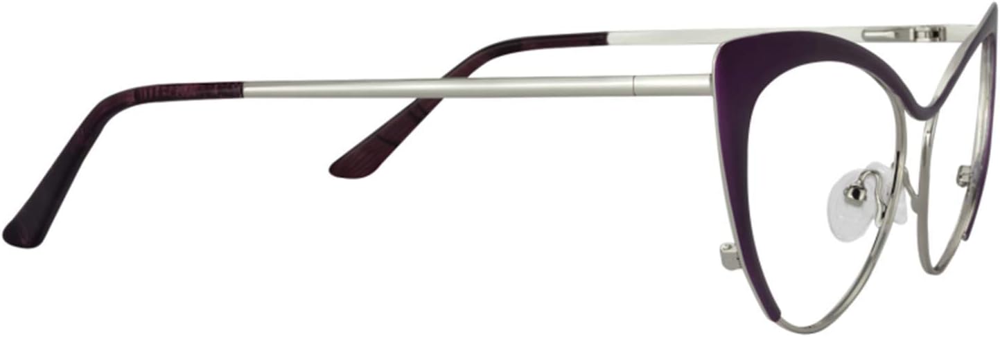 Zeelool Gafas de bloqueo de luz azul ojo de gato de gran tamaño para las mujeres gafas de metal Ellen VFM0176