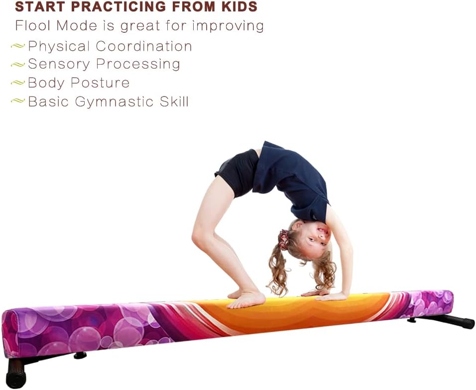 Haz de equilibrio de gimnasia ajustable y plegable de 8 pies, equipo de gimnasio en casa, fácil montaje y almacenamiento, no requiere herramientas,