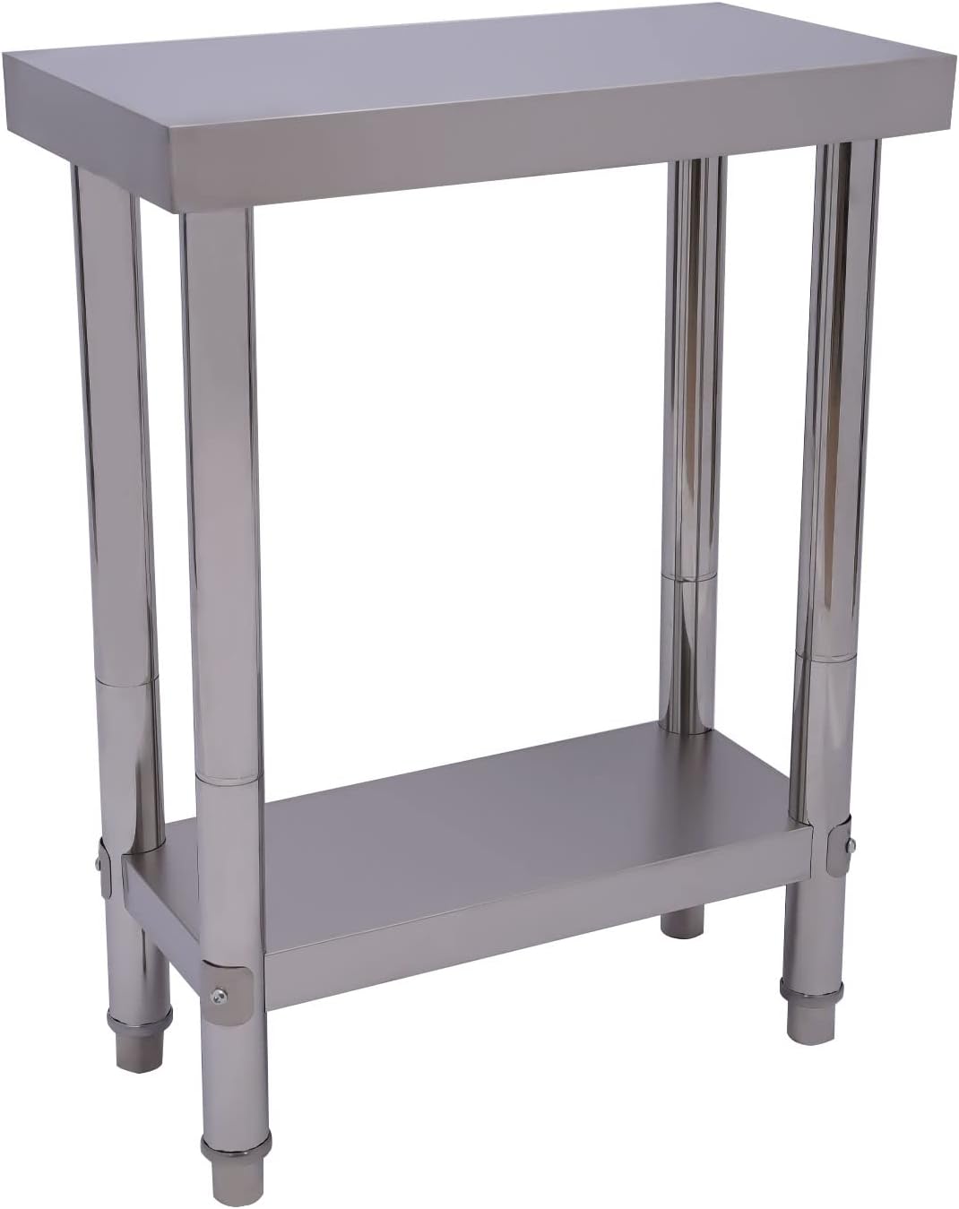 Fetcoi Mesa de trabajo de acero inoxidable, 24 x 12 x 33 pulgadas, mesa de preparación comercial resistente, mesa de trabajo de metal para