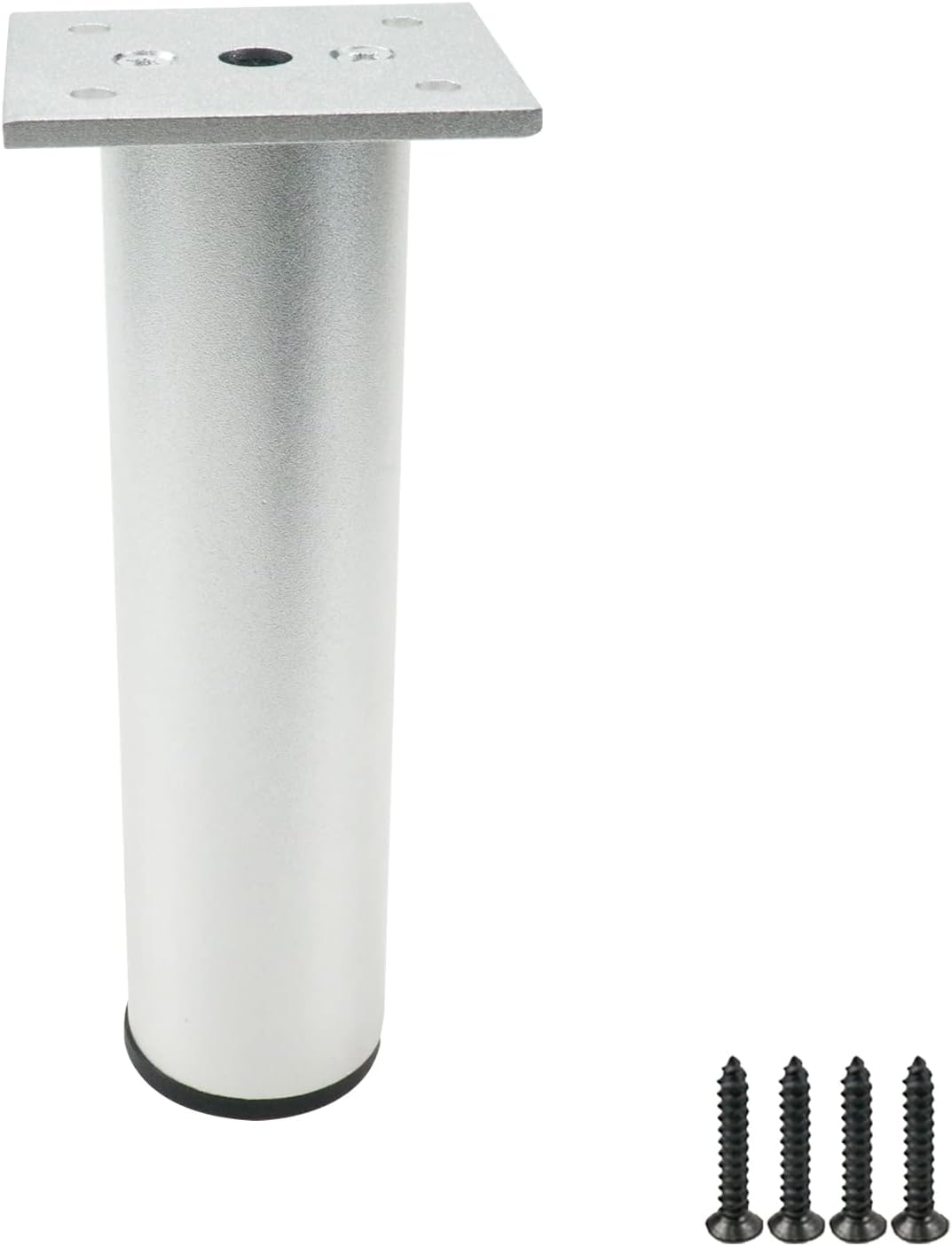 Patas de muebles de 6 pulgadas, patas de metal plateadas, patas ajustables para muebles, 4 unidades
