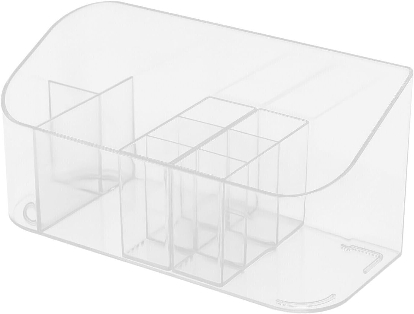 Organizador de maquillaje transparente, caja organizadora de maquillaje, contenedores de almacenamiento de cosméticos, organizador de encimera para