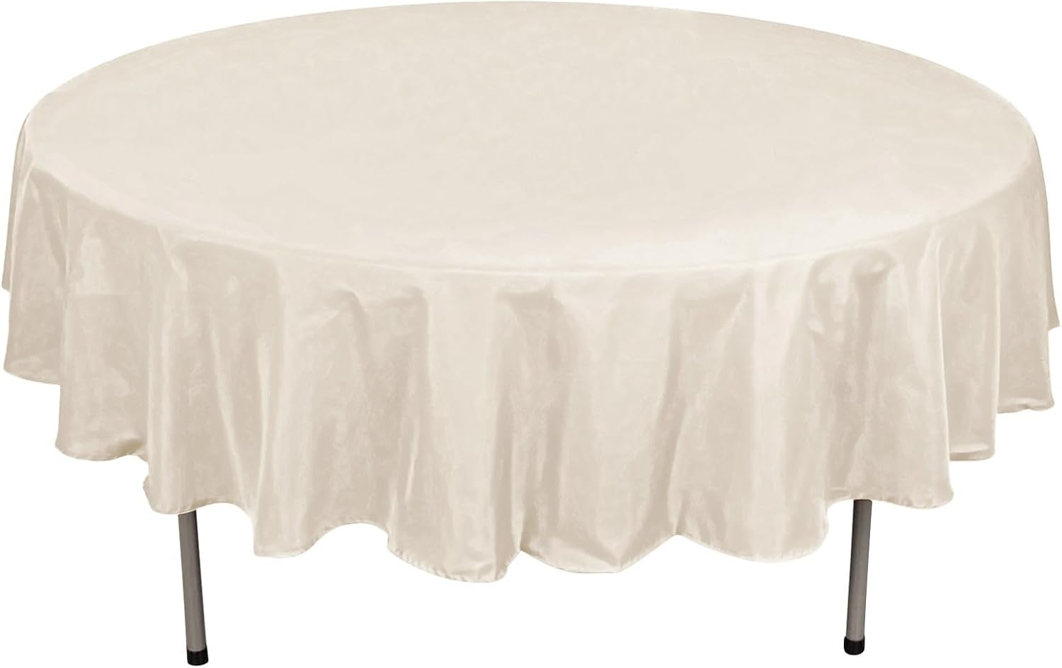 Efavormart – Mantel redondo de poliéster beige de 90 pulgadas