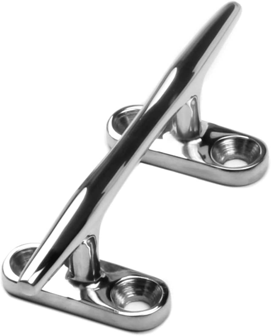 MIZUGIWA Boat Cleats 316 Stainless Steel Dock Cleats for Boat,4 Inch 5 Inch 6 Inch 8 Inch,Marine Cleats,Open Base Cleats,Rope Cleat with Fasteners