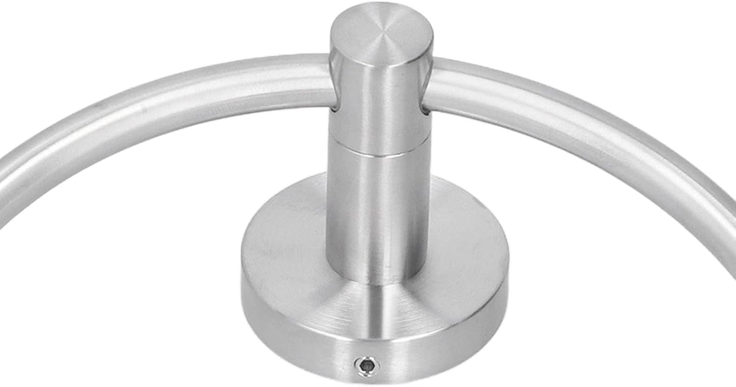 Toallero redondo redondo montado en la pared de acero inoxidable para toallas de mano, colgador de toallas redondo, colgador de toallas, colgador de