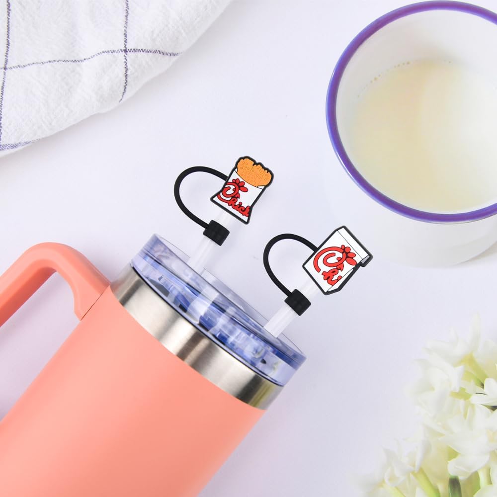 10 piezas de paja para beber comida de verano, cubierta de pajitas de silicona para refrescos, tapa a prueba de polvo, casual, puntas de pajita,