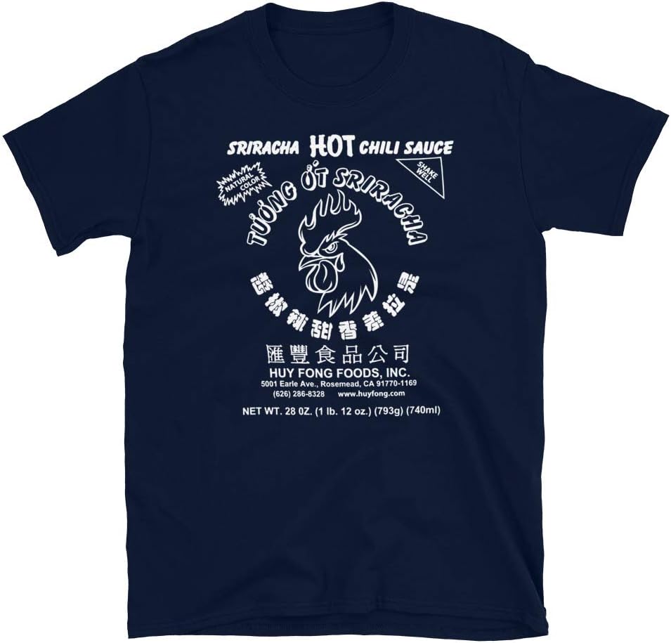 Sriracha Hot Chili Salsa Spicy Rooster Head Parody – Camiseta unisex