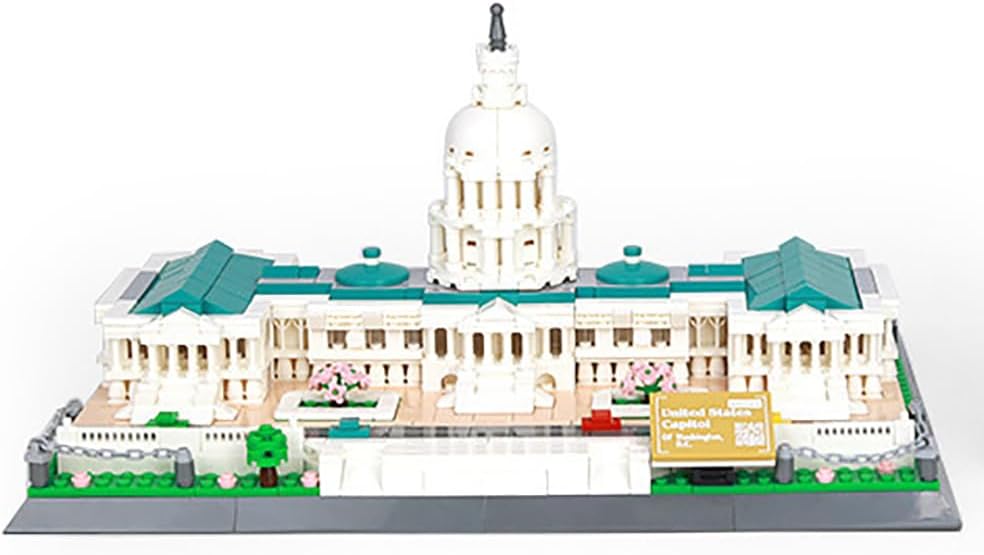 1074 piezas de bloques de construcción del Capitolio de los Estados Unidos, juego de rompecabezas de arquitectura del mundo, colección de modelos