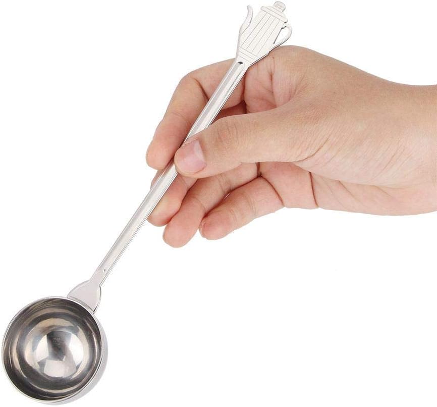 Fdit Cuchara de café de acero inoxidable de 0.35 onzas con mango largo, cucharadas medidas, cucharas para máquina de café expreso, cucharas para té,
