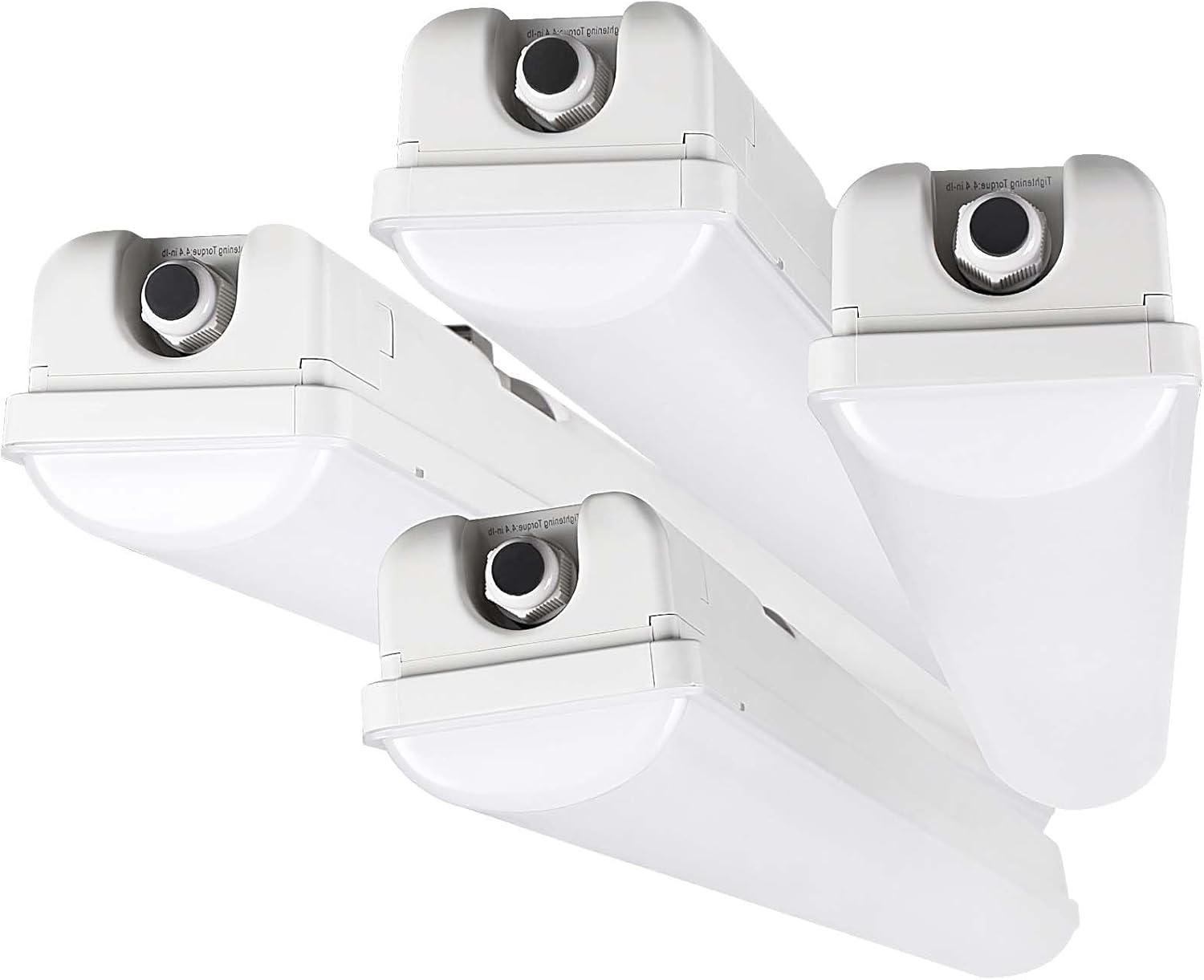 LEONLITE Lámpara LED hermética de vapor de 4 pies, 70 W 9000 lm, iluminación de tienda, 0-10 V regulable 5000 K, impermeable, a prueba de vapor,