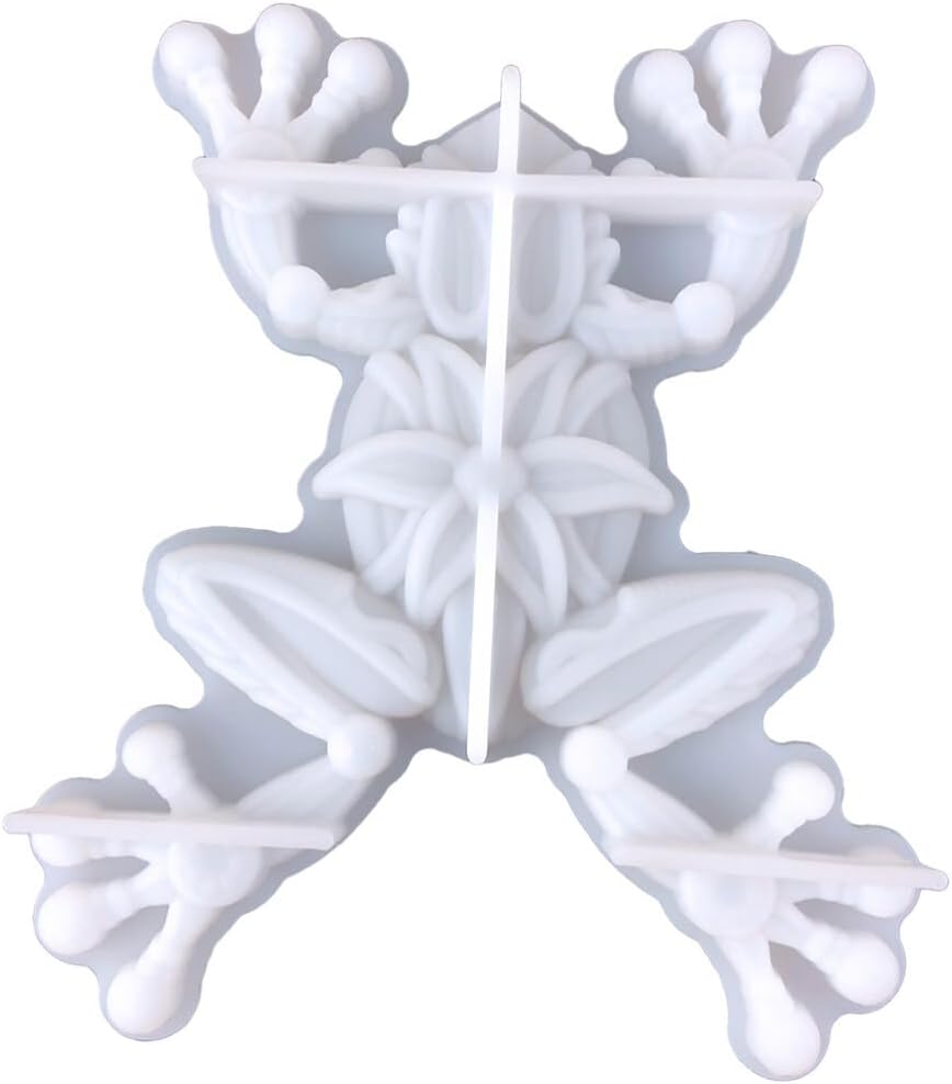 VILLCASE Molde de resina de rana, molde de silicona para arte de pared de animales, molde de silicona con colgante de rana 3D, molde de fundición