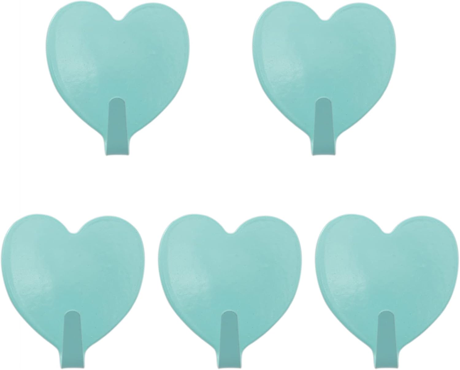 5 ganchos de acero inoxidable en forma de corazón, ganchos para colgar en la pared, perchero para armario, ganchos en forma de corazón, gancho de
