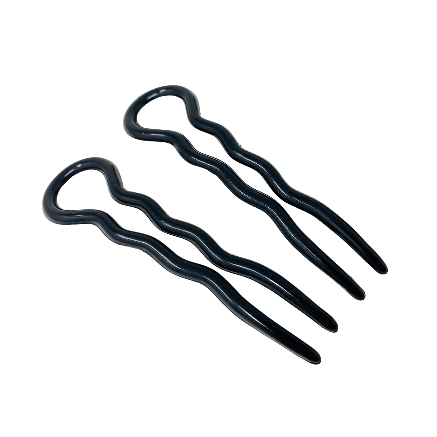 Parcelona French Sleek – Juego de 2 horquillas onduladas en forma de U de 3.5 pulgadas