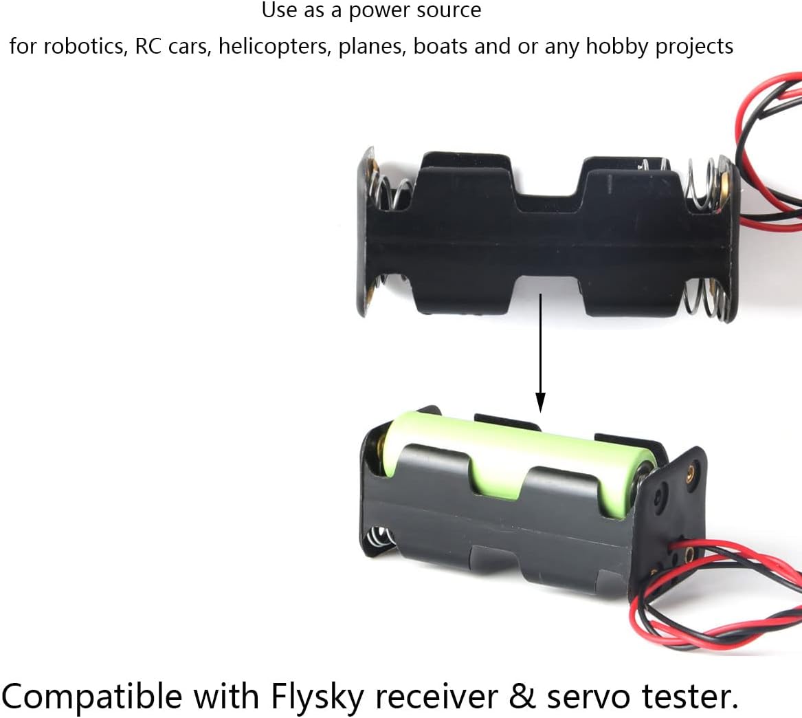1 Unidades RC Servo Motor Probador Controlador Kit +180 grados 0.32 oz Servo con 6V Soporte de Batería para Robótica RC Coches Helicópteros Aviones