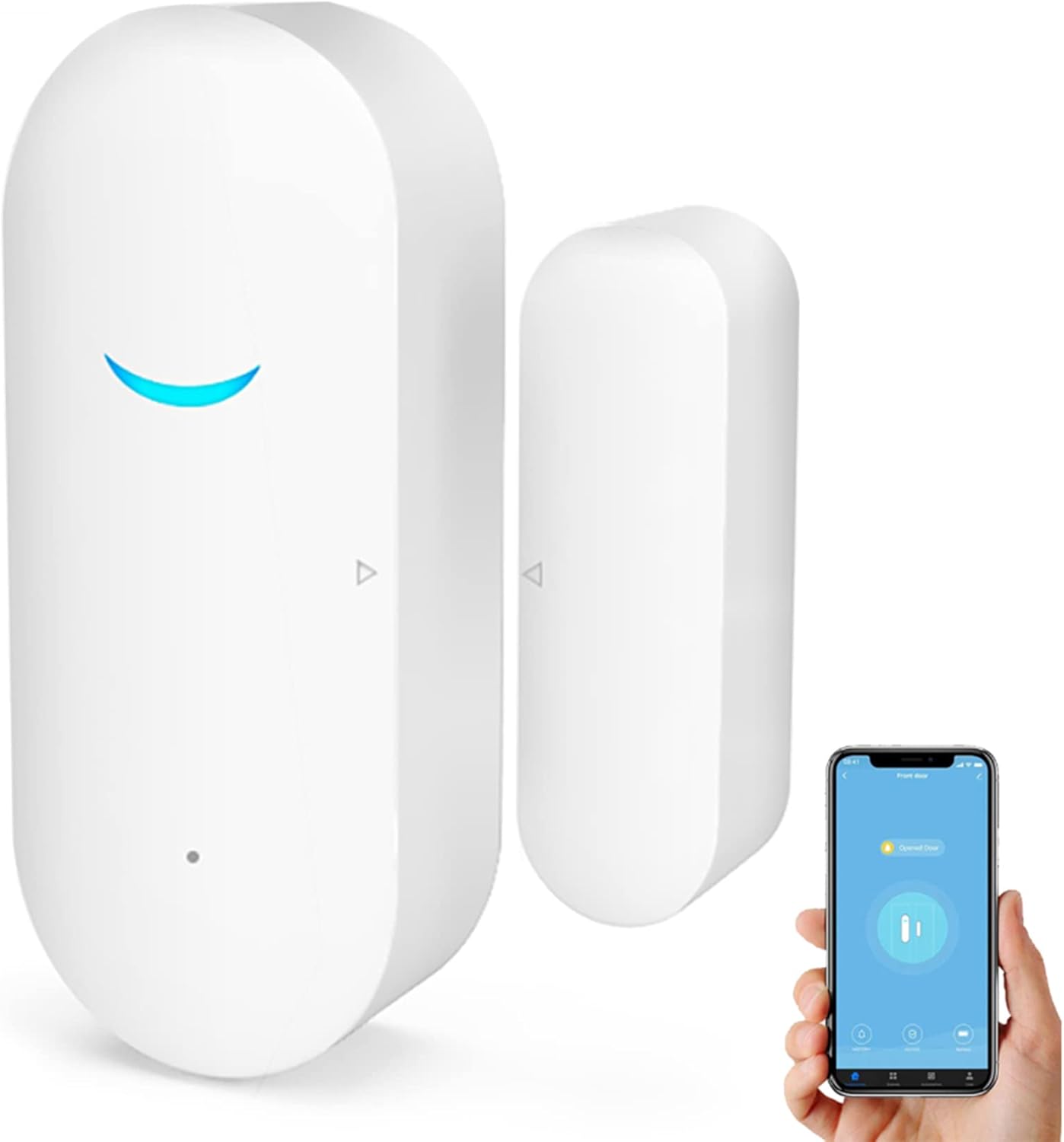 TUYA – Paquete de 4 sensores inalámbricos WiFi para ventana de puerta, alarma inteligente con notificación gratuita, control de aplicación, sistema