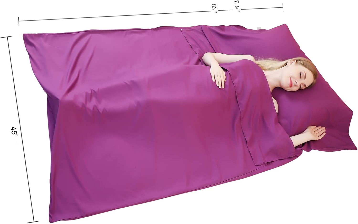 JITTY Sábana de viaje para bolsa de dormir para negocios, camping, mochileros, senderismo, escalada de montaña, hogar, hostales, tren, 83 x 45
