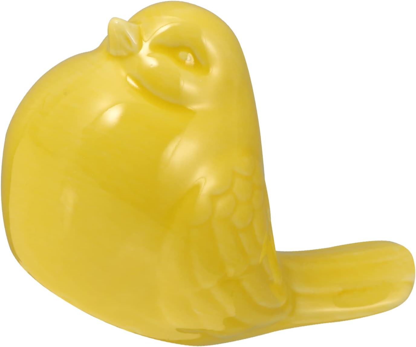 Gadpiparty Pájaros de cerámica, nueva figura de pájaro amarillo de cerámica, figura de pájaro gordito, estatua de decoración del hogar, figuras de