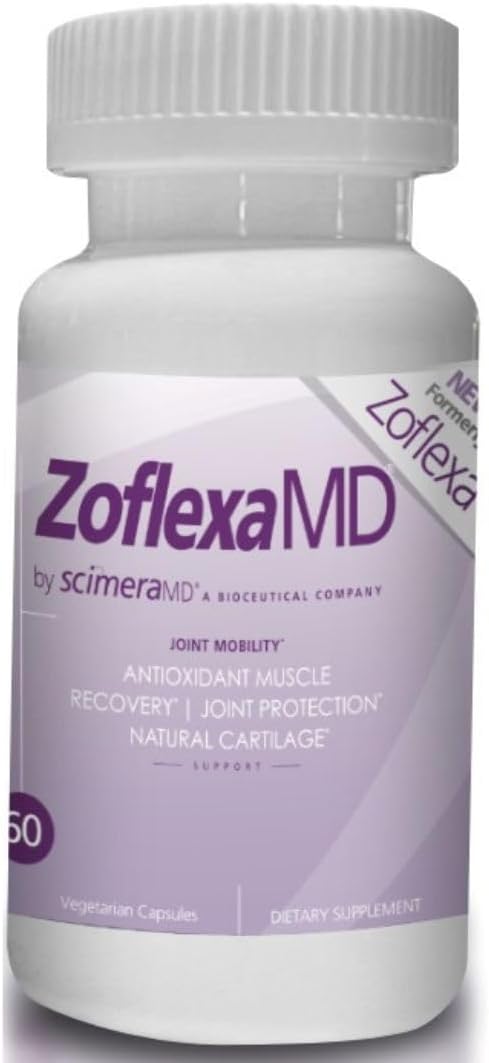 ScimeraMD Zoflexa Suplemento de apoyo articular con glucosamina, condroitina, boswellia, cúrcuma, MSM, para la salud de las articulaciones y los