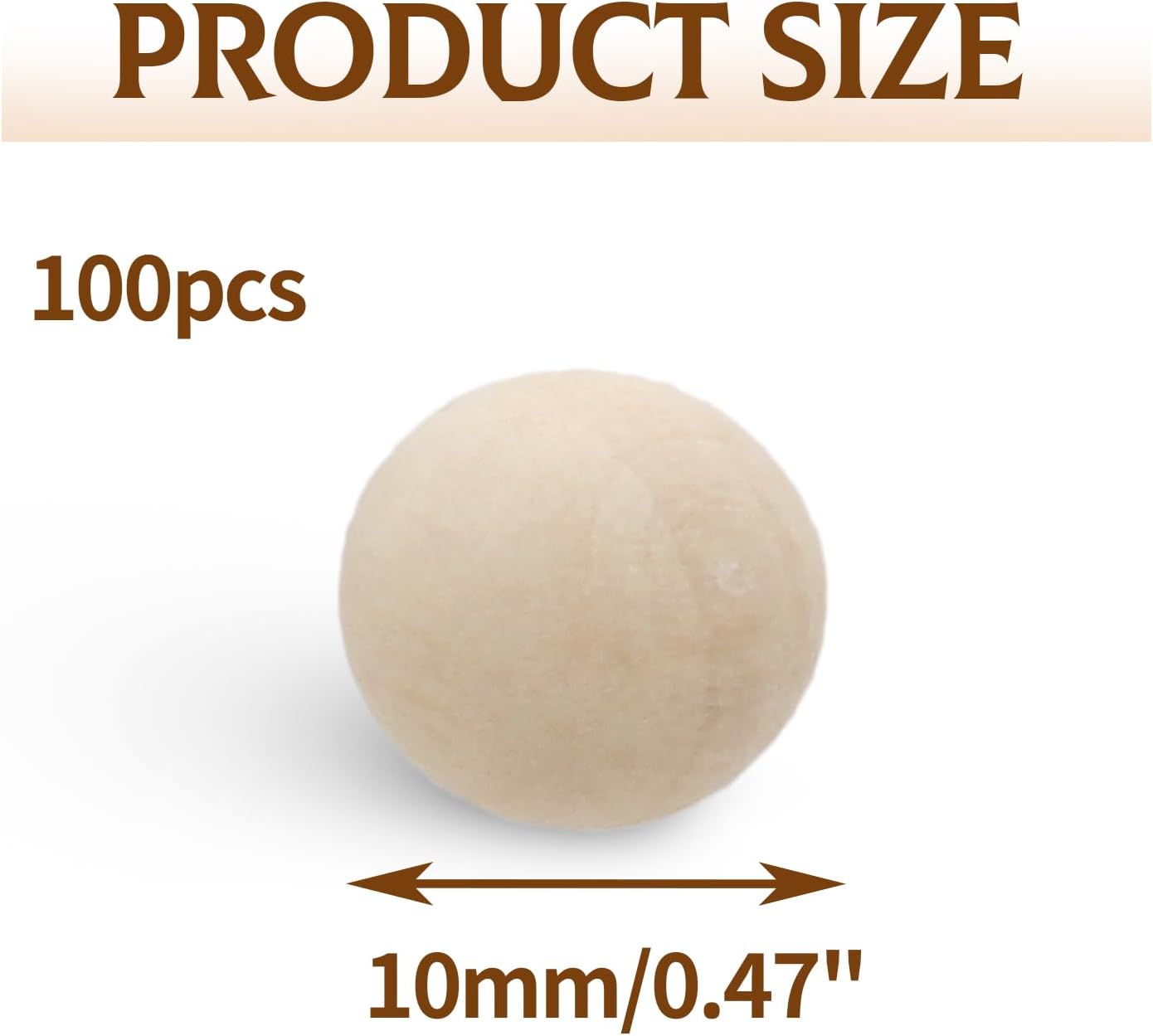 100 bolas redondas de madera de 12 pulgada (0.472 in), bolas de madera natural sin terminar, esferas de madera para manualidades y proyectos de