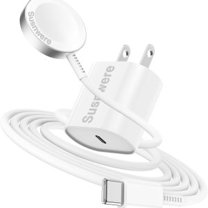 Susnwere Cargador rápido de 5 W para cargadores de Apple Watch con bloque de cargador de 20 W, USB C magnético para i-Watch, cable de carga rápida Susnwere Cargador rápido de 5 W para cargadores de Apple Watch con bloque de cargador de 20 W, USB C magnético para i-Watch, cable de carga rápida