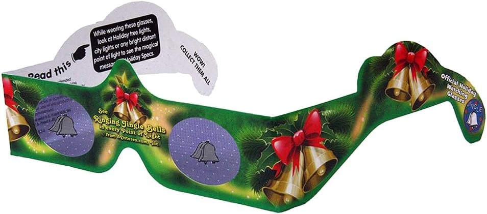 Paquete variado de 5 pares de gafas 3D de Navidad para 2023, con pingüinos, cascanueces, cascabeles, Papá Noel, muñecos de nieve, listos para usar.