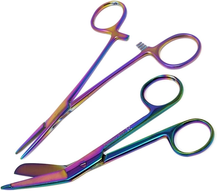 Juego de 2 pinzas para hemostato y vendaje para enfermeras, juego de 2 piezas de acero inoxidable de 5.5 pulgadas de largo, perfecto para médicos,