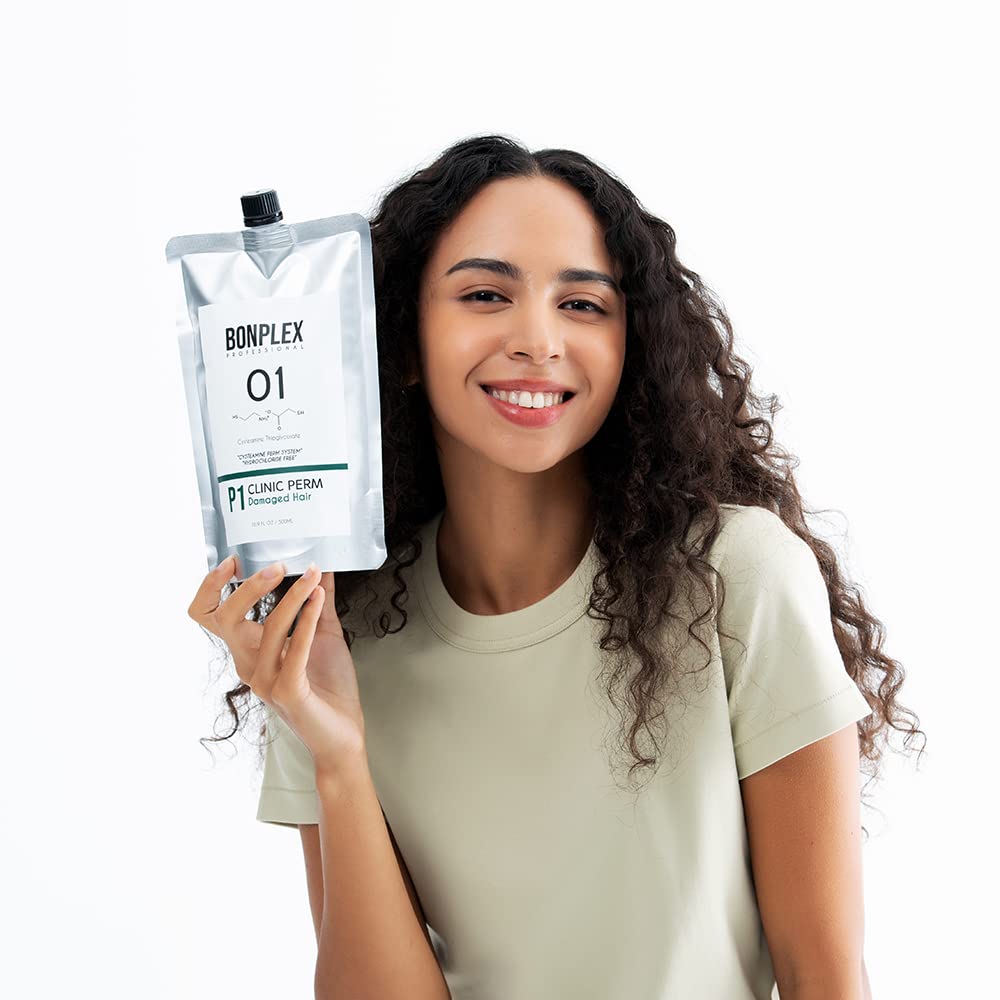 BONPLEX Clinic Perm for Damaged  Tratado con color  Tratado químicamente  Cabello fino o delicado  A base de tioglicolato de cisteamina  Sin