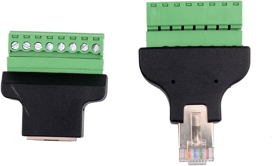 XIAOSHI RJ45 macho y hembra a tornillo Terminal 8 Pin Conector Ethernet Cable Extensor Adaptador