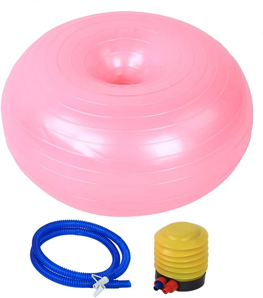 Bola de yoga  Pelota de ejercicio de 19.7 in  PVC rosa rosada  Silla de pelota de yoga  Entrenador de equilibrio  Ejercicio de asiento inflable
