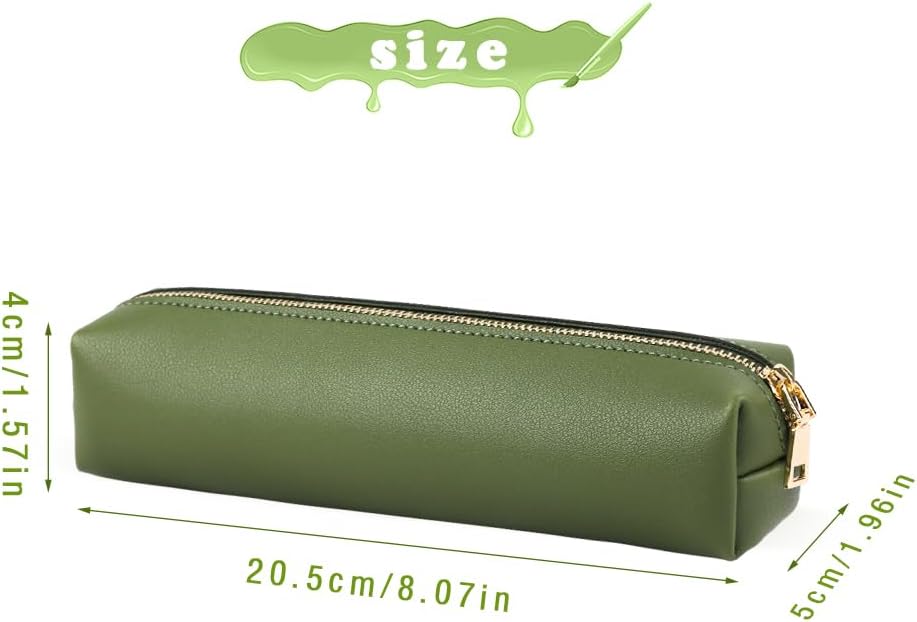 iSuperb Estuche de lápiz PU Bolsa de cuero para bolígrafos Bolsa delgada Bolsa de papelería encantadora Bolsa de cosméticos portátil Bolsa