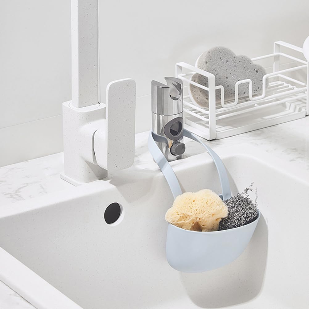 Zerodis Soporte de succión para fregadero de cocina, soporte pequeño para esponjas para pelotas, almohadillas de fregar, diseño de drenaje hueco