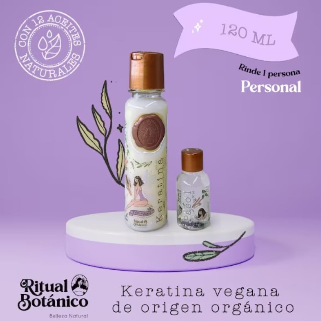 RITUAL BOTANICO Keratina Organica Colombiana 120 ML. Keratina RITUAL BOTANICO Keratina para Alisar el pelo con 12 Aceites Natuales y Aminoácidos.