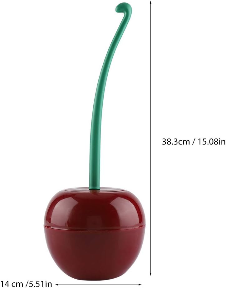 Juego de portaescobillas de inodoro, cepillo Toliet con soporte de pie Cereza – Herramienta de baño de inodoro en forma de lavabo (rojo)