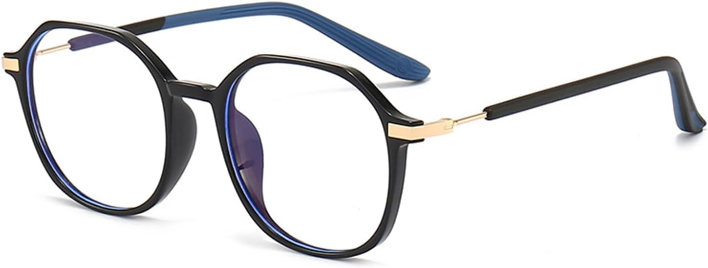 WMAO Lentes de bloqueo de luz azul, de gran tamaño, retro de los años 60, antifatiga ocular y protección UV, montura TR90