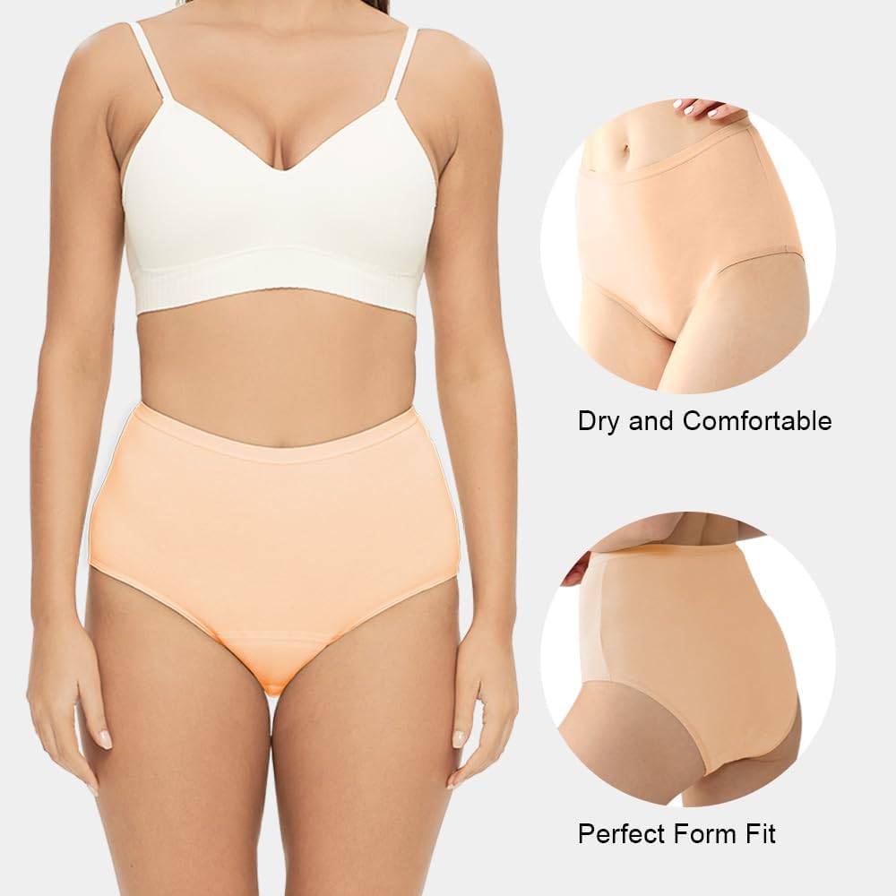 Battewa Ropa interior para incontinencia para mujer, lavable, a prueba de fugas, ropa interior de algodón de cintura alta de 1.7 fl oz para fugas de