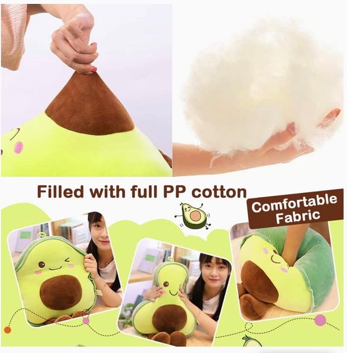 Almohadas rellenas de frutas de aguacate para bebés, niños, amigos y familiares. (17.72 pulgadas17.7 in)