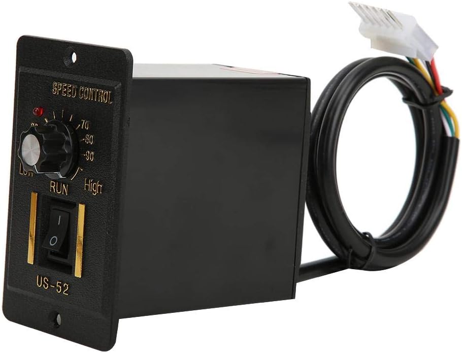 Berm US-52 Controladores de velocidad del motor regulador de motor continuo con potenciómetro roscado perilla 3.96 interfaz AC220V 5060Hz (90W)