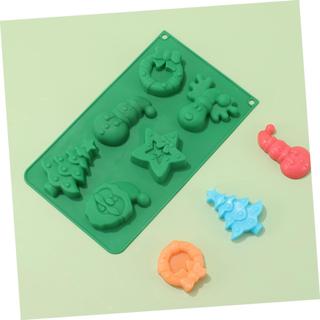 Abaodam 4 moldes de silicona para tartas de Navidad, mini malvaviscos para chocolate caliente, caramelo de Navidad, árbol de Navidad, molde de