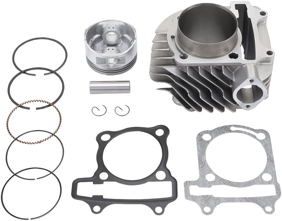 WOOSTAR Culata completa de 2.461 in con kit de pistón de repuesto para 4 tiempos GY6 170cc 180cc 200cc 1P63QML motor chino ATV Quad 4 Wheeler Go