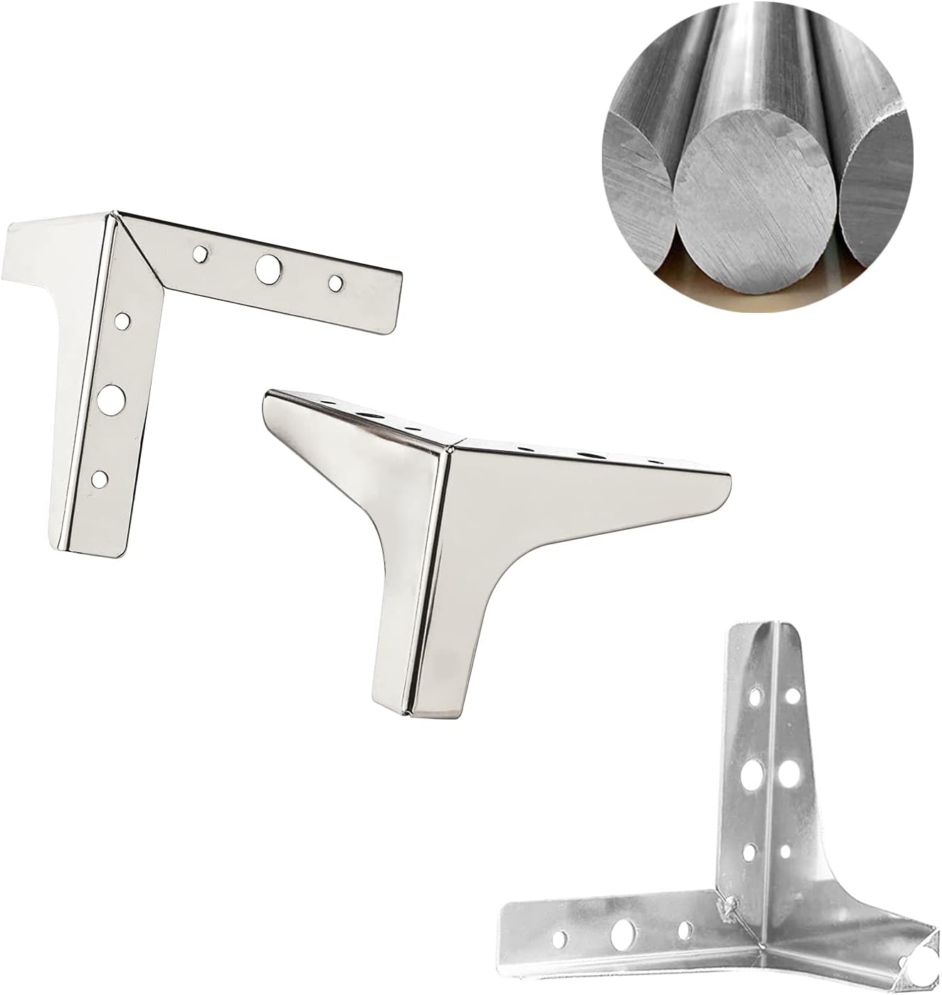 Patas modernas de metal para muebles de 4 pulgadas, juego de 4 patas de repuesto para armario, sofá, cama, silla, mesa, otomana, piezas de repuesto