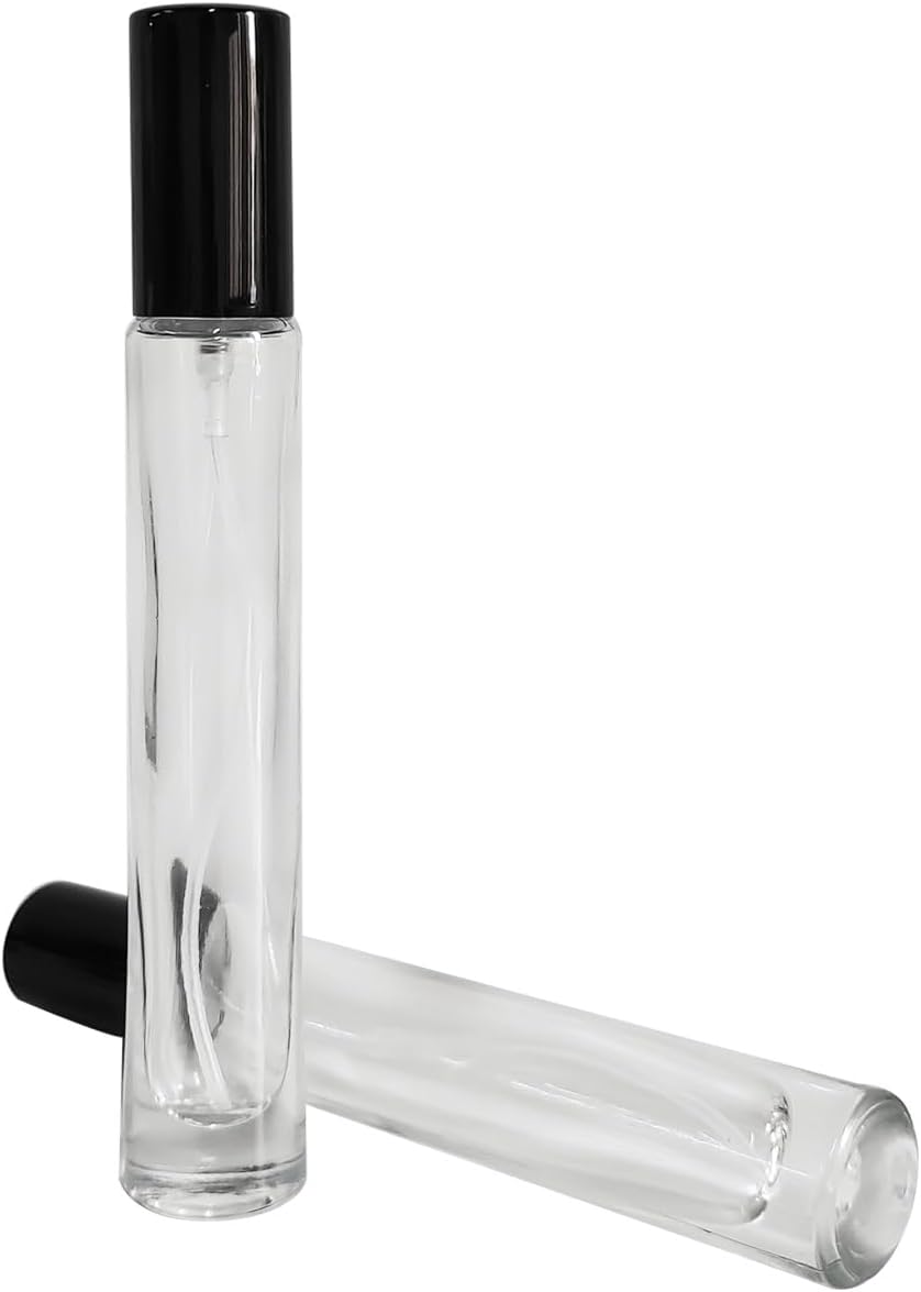 Mini spray de perfume de 0.3 fl oz, botella de vidrio atomizador, botellas de perfume recargables, botella de spray portátil de aceite esencial de