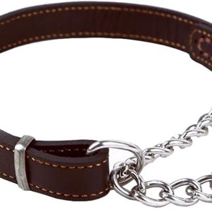 Love Dream Martingale – Collar de entrenamiento de cuero para perros, cadena de acero inoxidable antiescape, sin tirones, para perros medianos y Love Dream Martingale – Collar de entrenamiento de cuero para perros, cadena de acero inoxidable antiescape, sin tirones, para perros medianos y