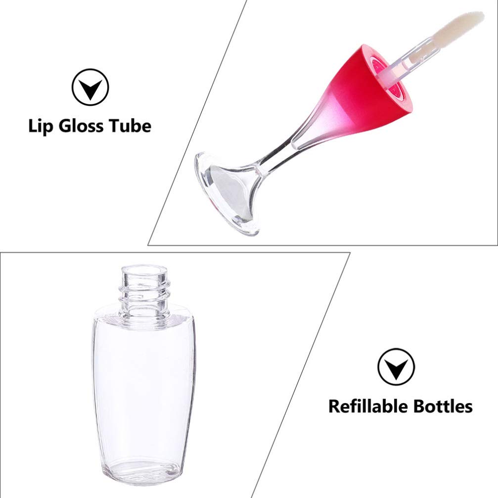 Beaupretty 20 tubos vacíos de vidrio de vino, esmalte de labios, botella de brillo de labios, varita labial, tubo de labios vacíos, tubos de brillo