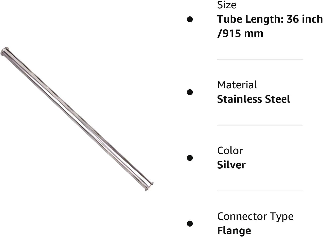 Dernord – Tubo de bobina sanitaria con extremos de abrazadera, tubo redondo liso de acero inoxidable 304 con abrazadera triple de 3.81 cm, con