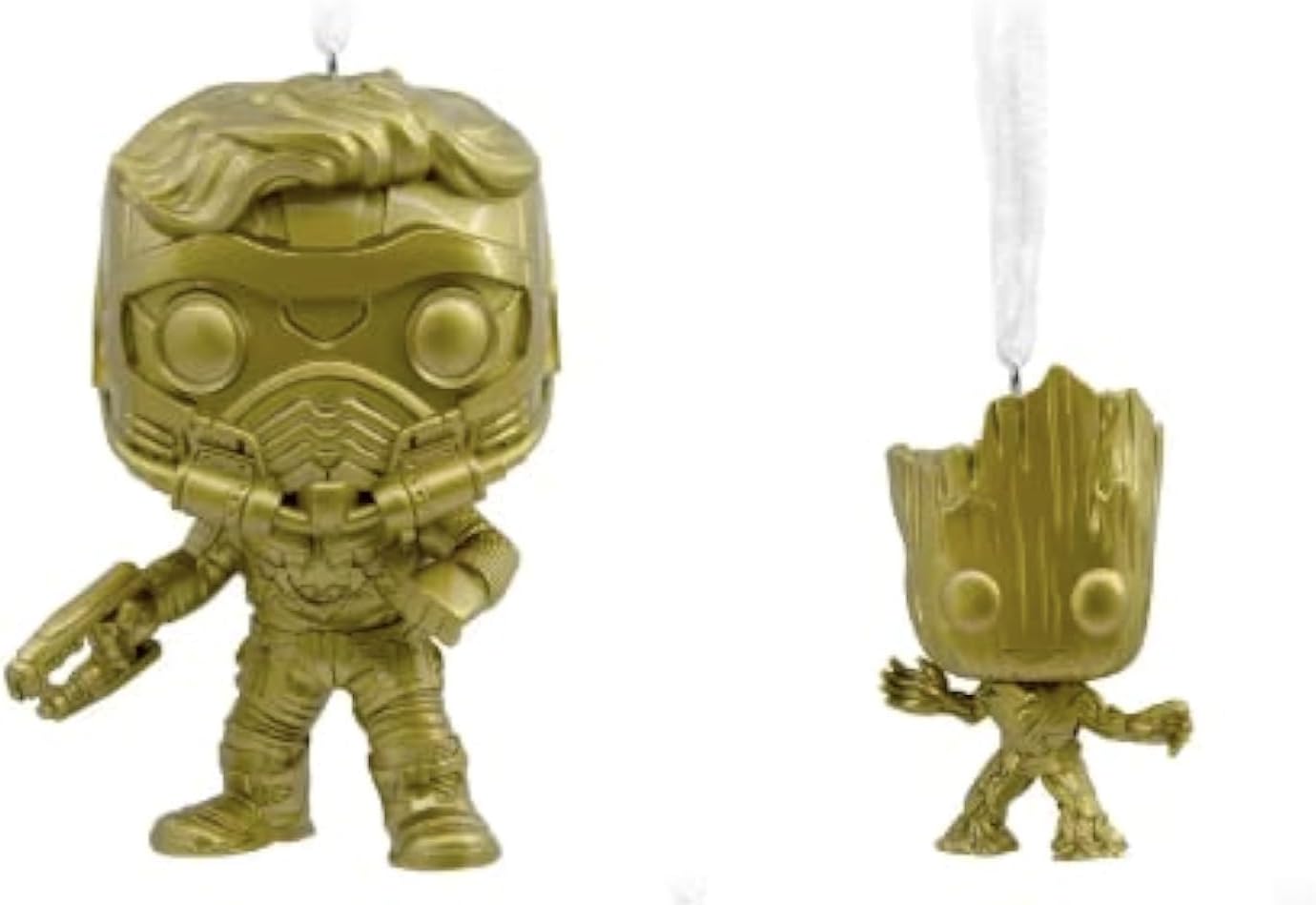 Hallmark Adornos de Marvel (Guardianes de la Galaxia Star-Lord y Groot Funko POP!, juego de 2)  Variante de oro de Chase limitada
