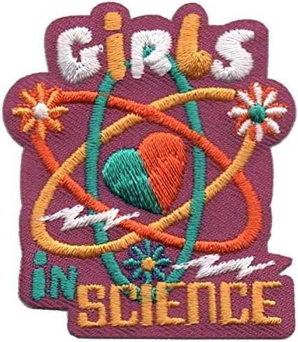Cub Girl Boy GIRLS IN SCIENCE Embroidered Iron-On Fun Patch Crests Badge Scout Guides