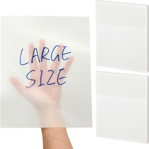 Gueevin Notas adhesivas transparentes, 100 hojas de notas autoadhesivas extra grandes, 2 blocs de notas grandes, papel de calco translúcido Gueevin Notas adhesivas transparentes, 100 hojas de notas autoadhesivas extra grandes, 2 blocs de notas grandes, papel de calco translúcido