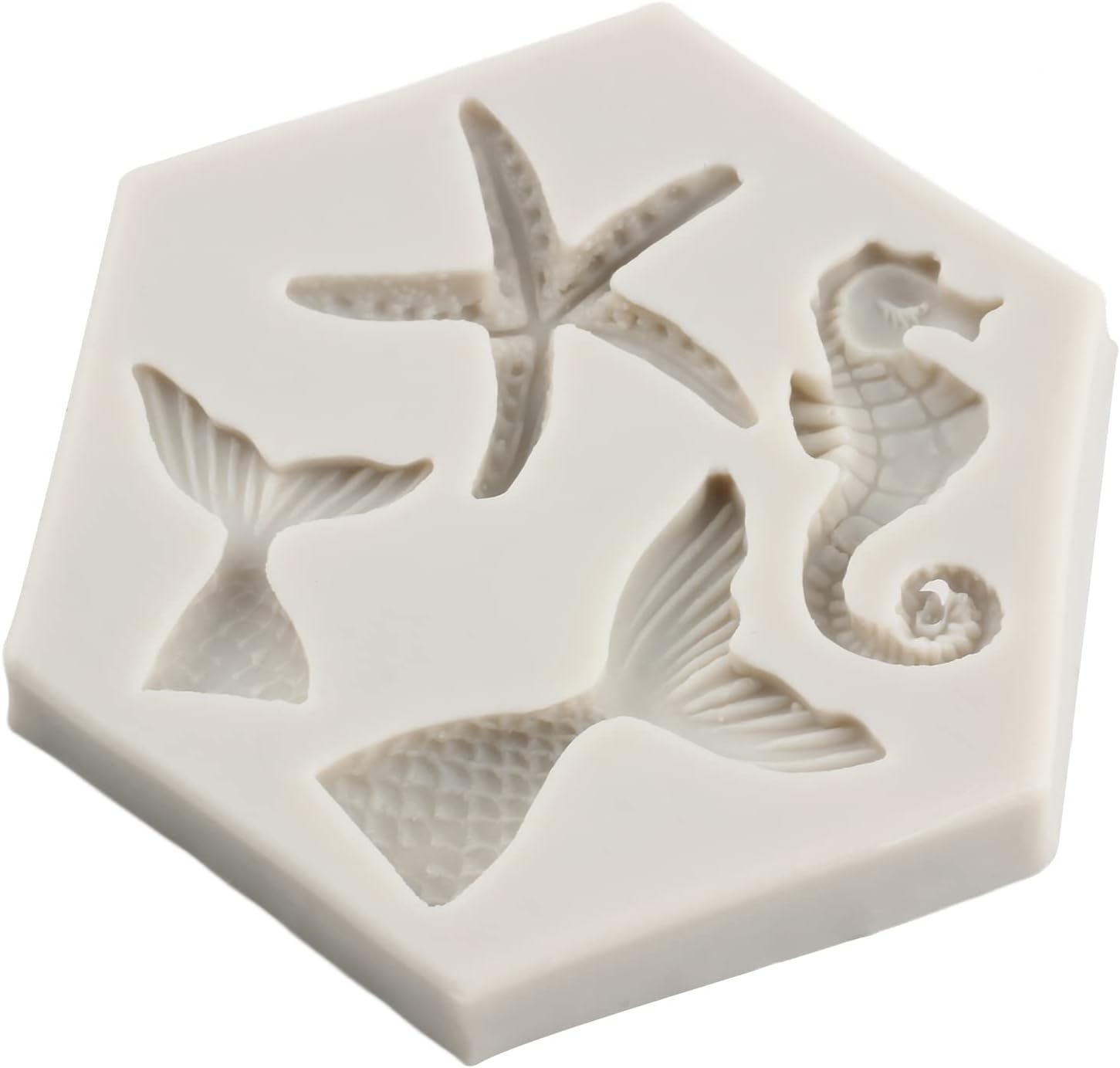 Molde para pastel de fondant con temática marina, sirena, concha, concha, coral, algas marinas, tortugas marinas, delfín, molde de silicona para