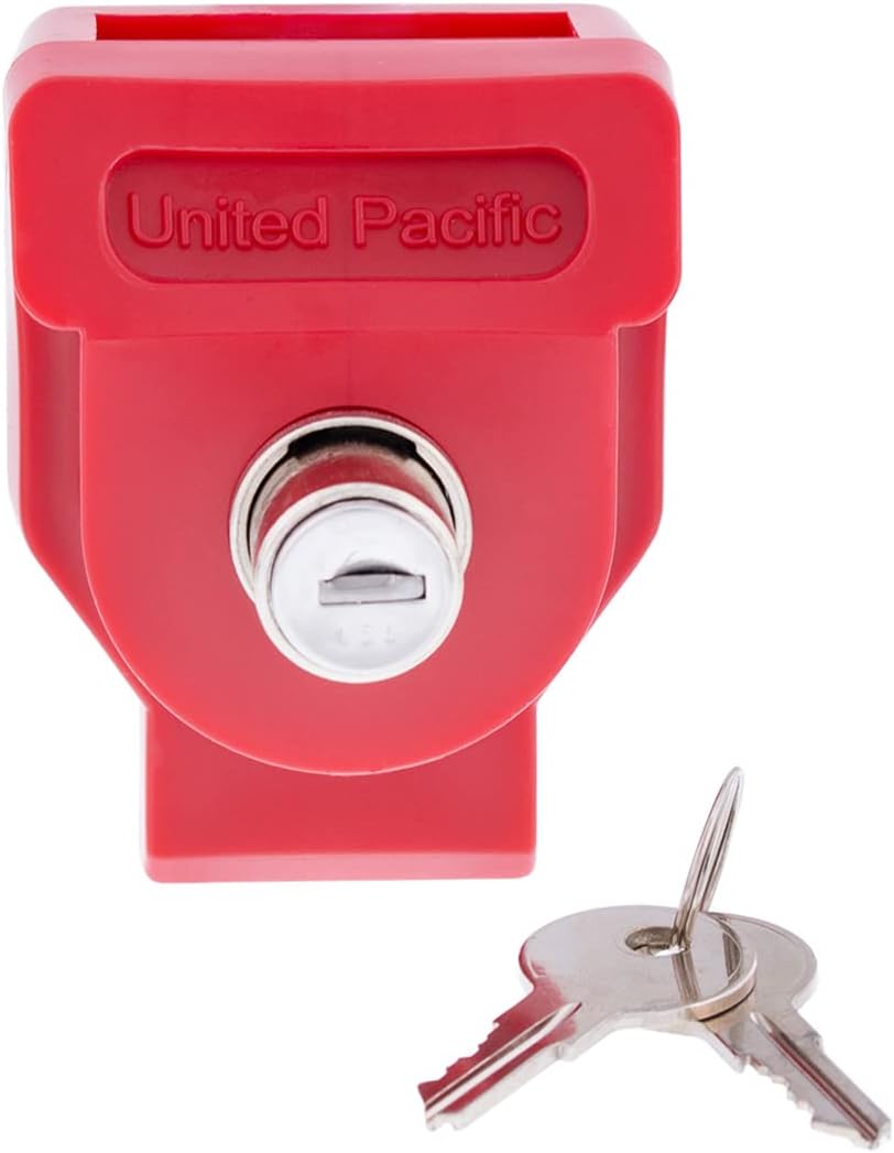 United Pacific 90630 Cerradura de mano Glad de plástico resistente, con llave similar (KA), cilindro de bloqueo sobremoldeado, dispositivo de