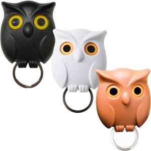 Soporte magnético para llaves de búho, búho nocturno, ganchos para llaves de pared, ganchos de llave de búho, ojos abiertos y cerrados, con cinta Soporte magnético para llaves de búho, búho nocturno, ganchos para llaves de pared, ganchos de llave de búho, ojos abiertos y cerrados, con cinta