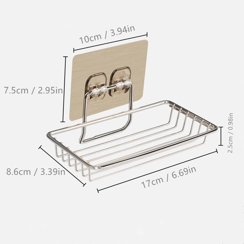 Soporte para jabonera, bandeja para estantes de jabón de ducha, sin taladrar, soporte para toallas de esponja para baño, cocina, organizador de